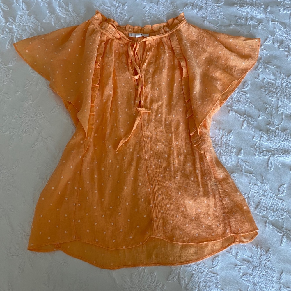 Mandarin polka dot blouse